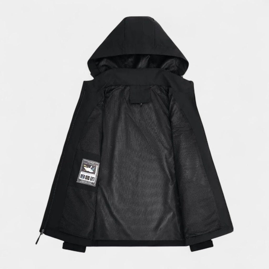 Men's Waterproof Windproof Jacket with Adjustable Hood for Outdoor Activities and Travel