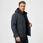 Men's Waterproof Windproof Jacket with Adjustable Hood for Outdoor Activities and Travel