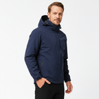 Men's Waterproof Windproof Jacket with Adjustable Hood for Outdoor Activities and Travel