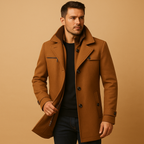 Men's Waterproof Winter Jacket - Adjustable Cuffs, Insulated Design for Cold Weather Outdoor Activities Brown
