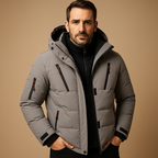 Men's Waterproof Winter Jacket with Insulated Lining | Outdoor-Ready Design for Cold Weather Activities Grey