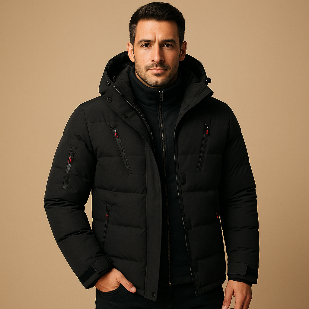 Men's Waterproof Winter Jacket with Insulated Lining | Outdoor-Ready Design for Cold Weather Activities Black