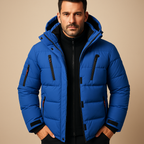 Men's Waterproof Winter Jacket with Insulated Lining | Outdoor-Ready Design for Cold Weather Activities Blue