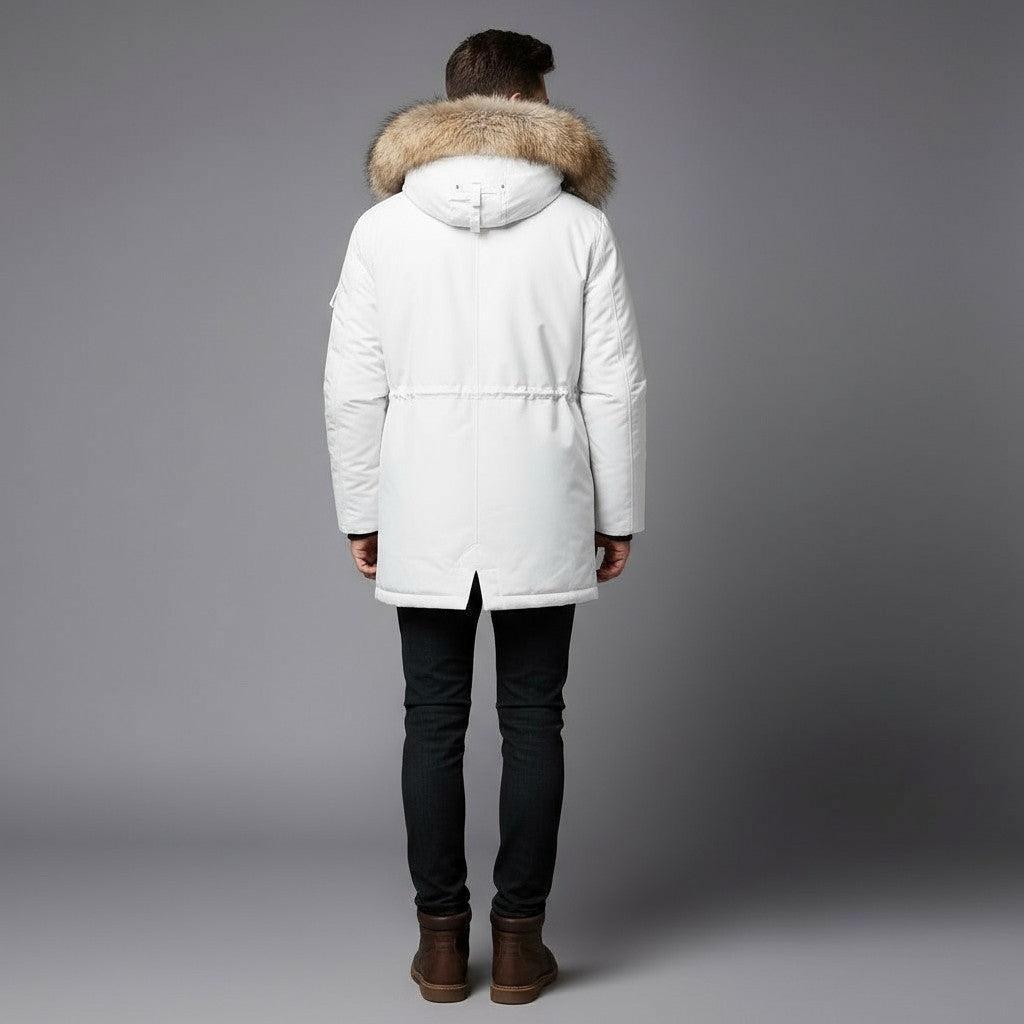 Men's Winter Jacket with Faux Hood | Insulated Outerwear for Cold Weather | Stylish and Functional Design