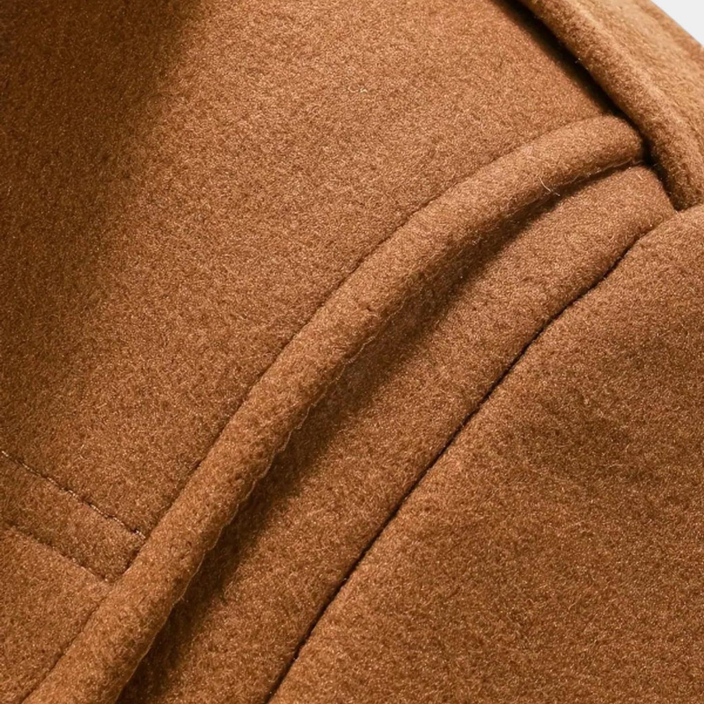 Men's Wool-Blend Overcoat - Tailored Button-Up Winter Coat for Cold Weather Fashion
