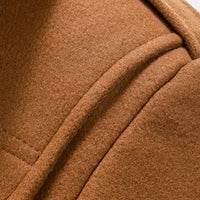 Men's Wool-Blend Overcoat - Tailored Button-Up Winter Coat for Cold Weather Fashion