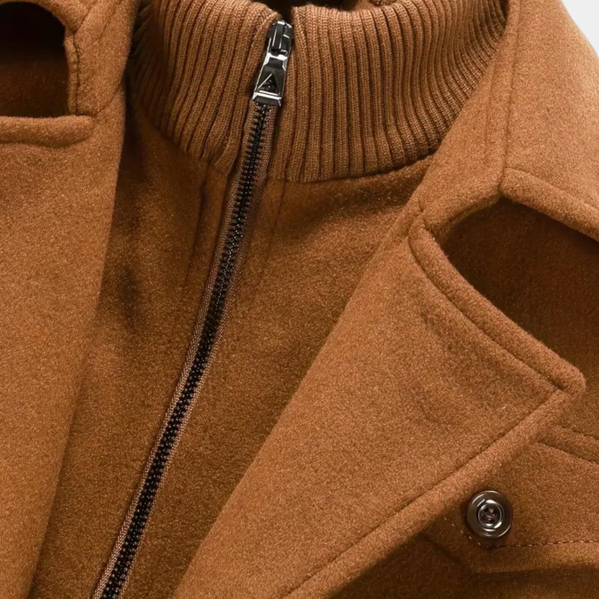 Men's Wool-Blend Overcoat - Tailored Button-Up Winter Coat for Cold Weather Fashion