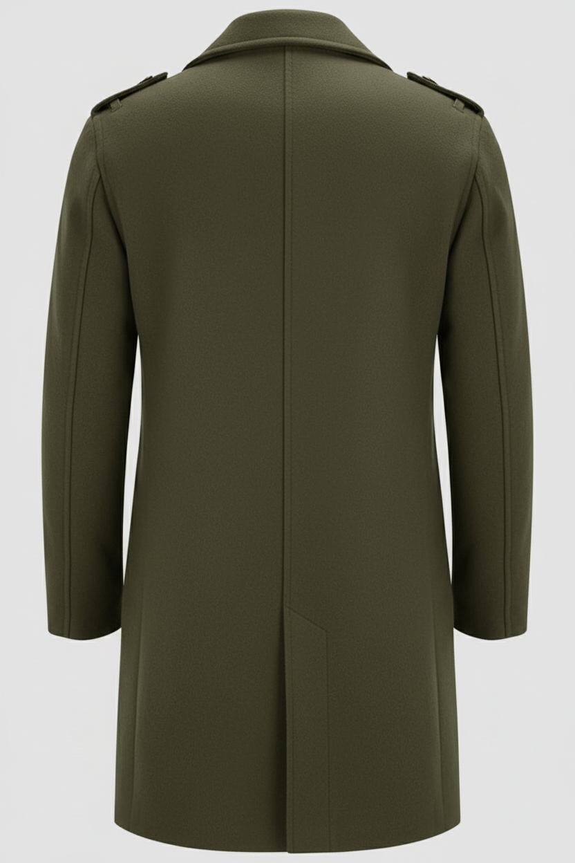 Men's Wool Trench Coat - Tailored Fit, Classic Design for Formal and Casual Wear
