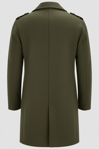Men's Wool Trench Coat - Tailored Fit, Classic Design for Formal and Casual Wear