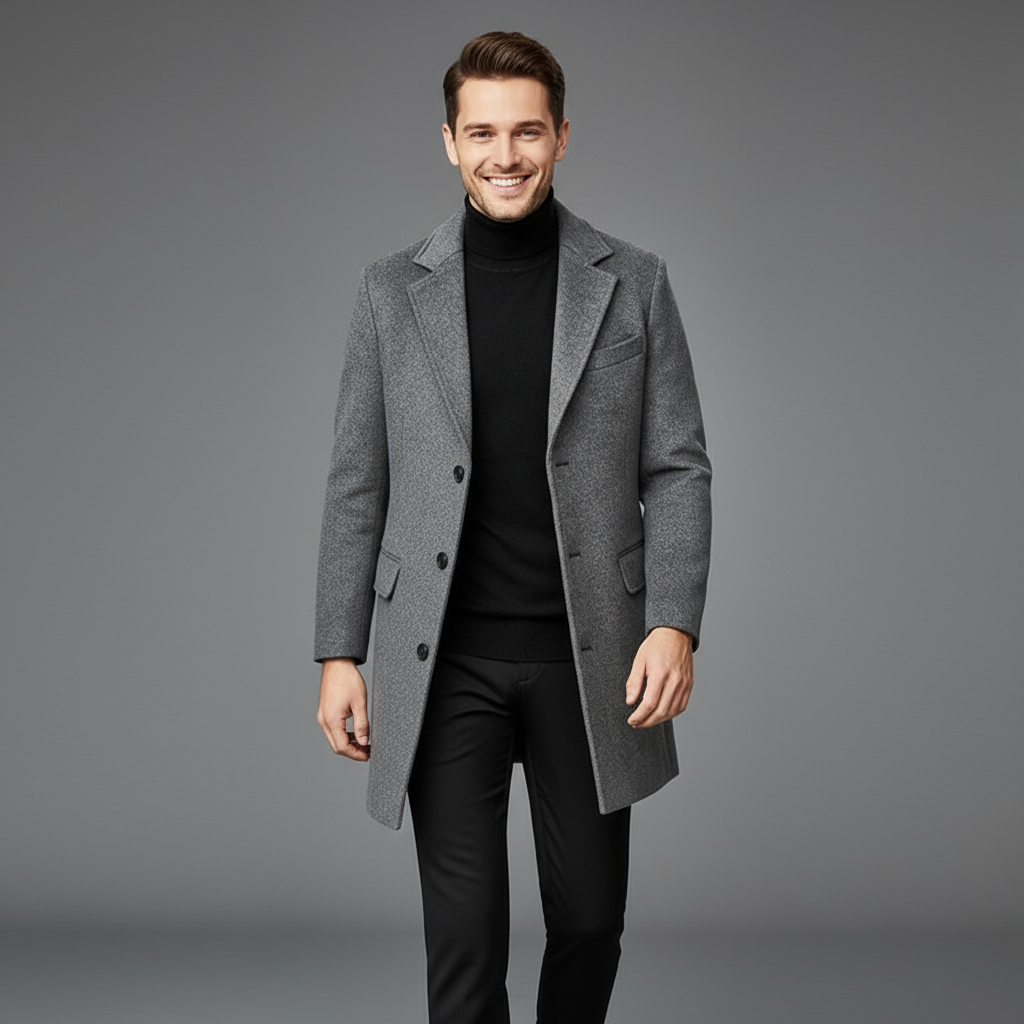 Men's Wool Winter Coat | Classic Design | Warm and Stylish Outerwear for Cold Weather