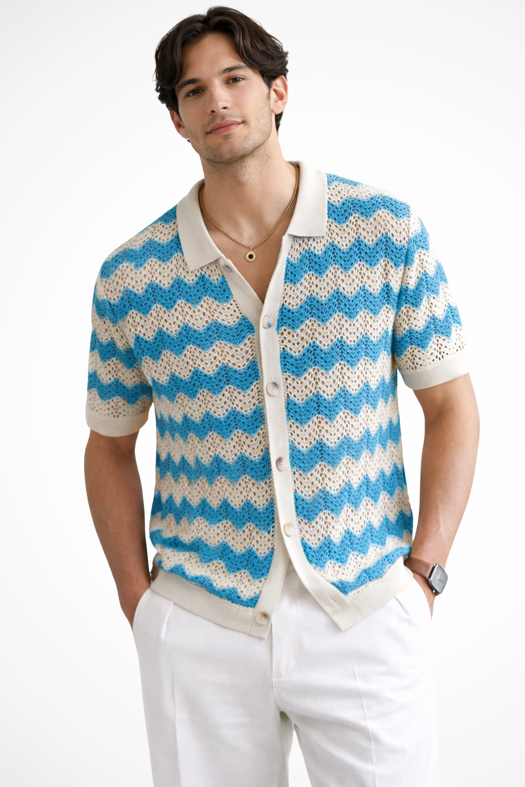 Knit Short Sleeve Men's Shirt UK – Smart Casual & Holiday & Resort Wear