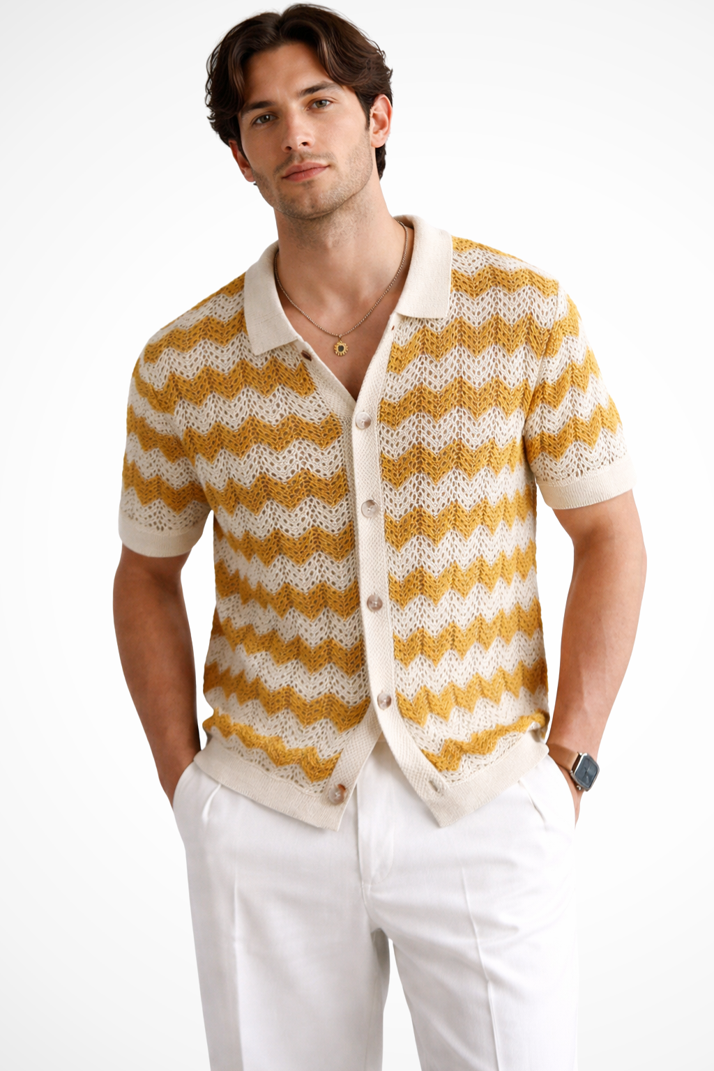 Knit Short Sleeve Men's Shirt UK – Smart Casual & Holiday & Resort Wear