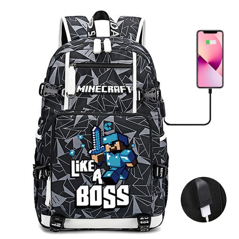 Minecraft Backpack for Kids - School Bag with Practical Pockets