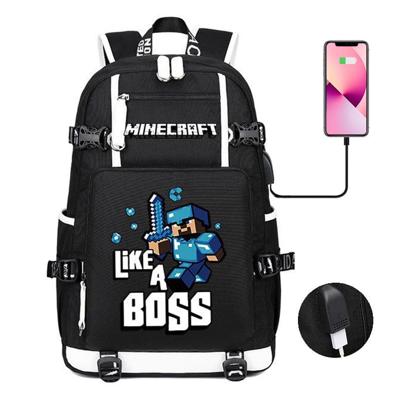 Minecraft Backpack for Kids - School Bag with Practical Pockets