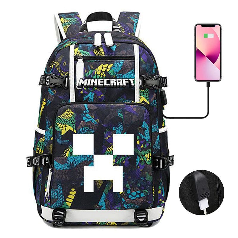 Minecraft Backpack for Kids - School Bag with Practical Pockets