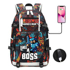 Minecraft Backpack for Kids - School Bag with Practical Pockets