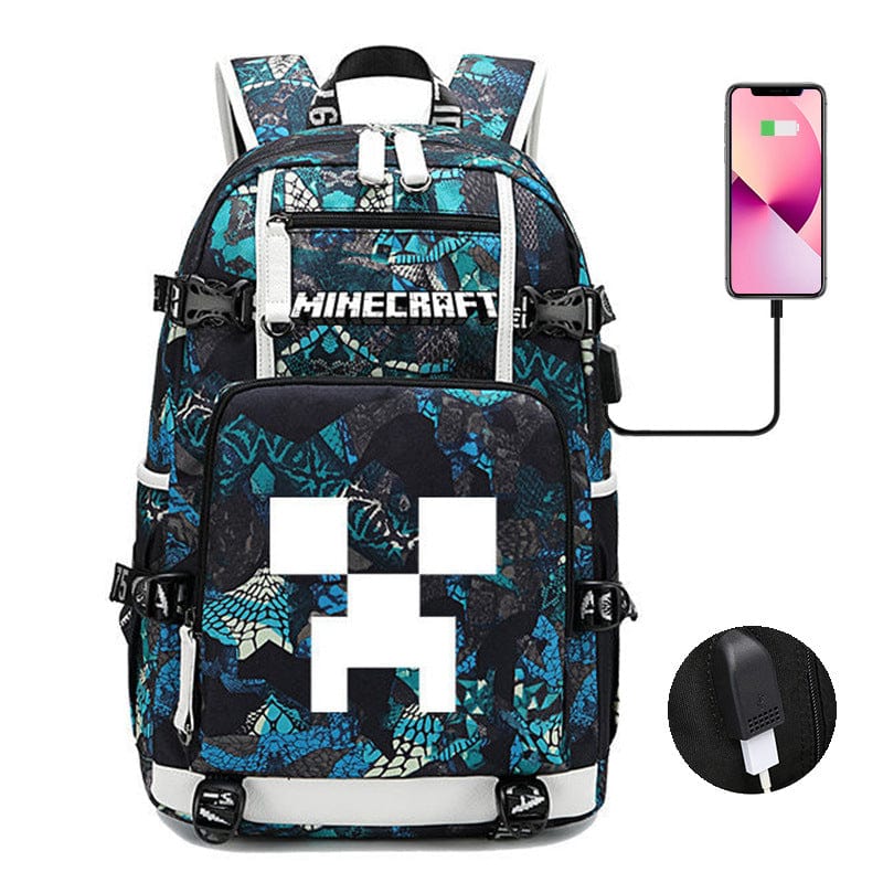 Minecraft Backpack for Kids - School Bag with Practical Pockets