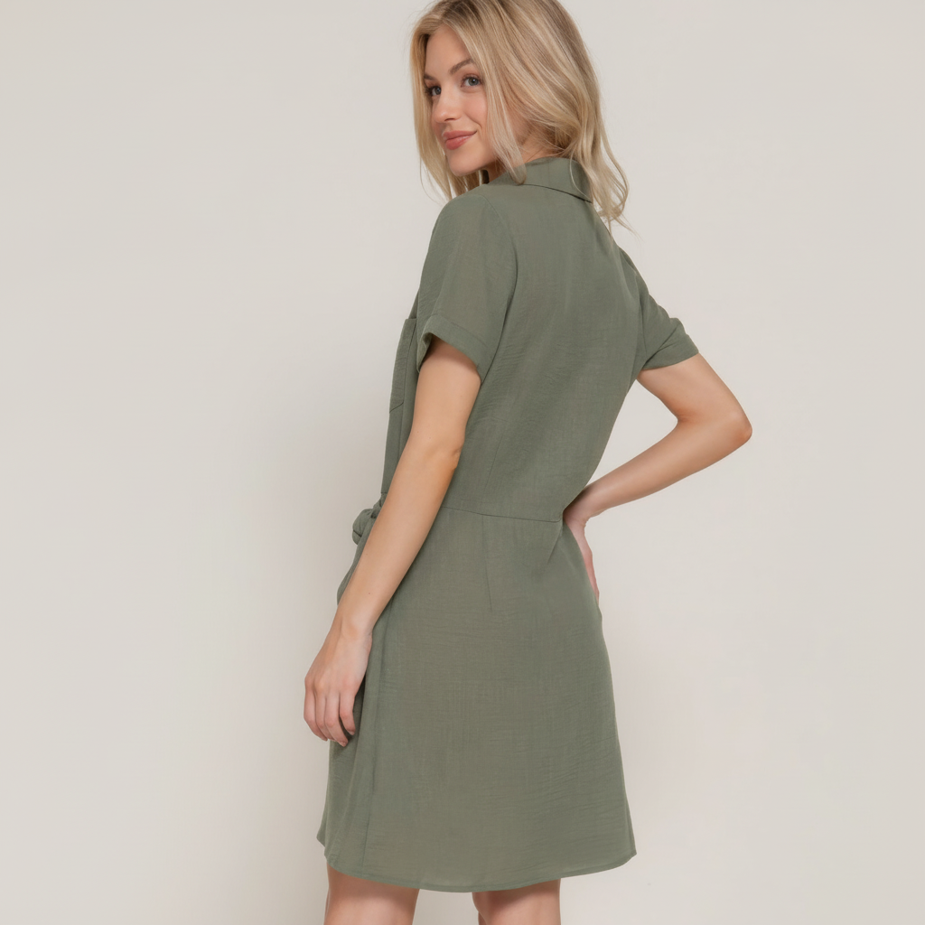 Mini Dress with Side Bow Detail - Chic Casual Wear for Women
