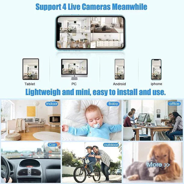 Mini Wireless Magnetic Camera with Audio – Home Office, Holiday Use