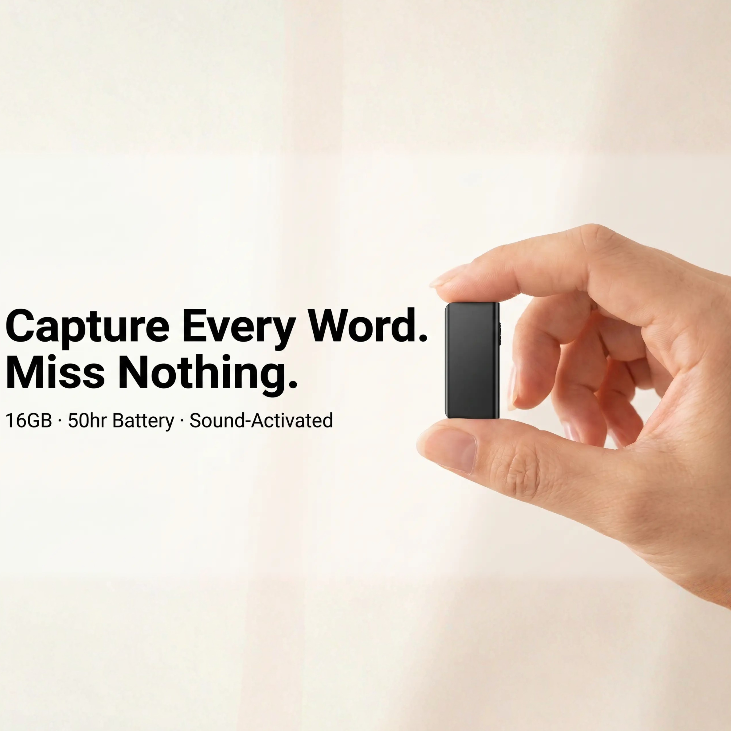 Miniature Voice Recorder – Small, Discreet, Voice Activation – Stealth Recording, Travel