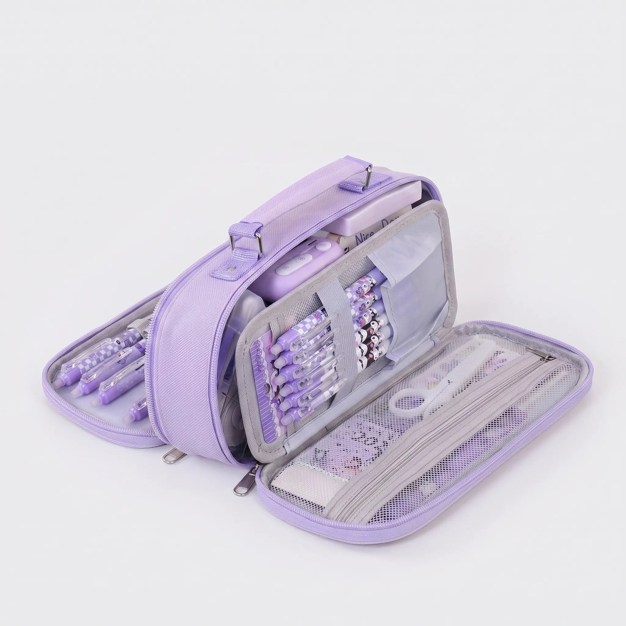 Multi-Compartment Zipped Stationery Bag – School, Office