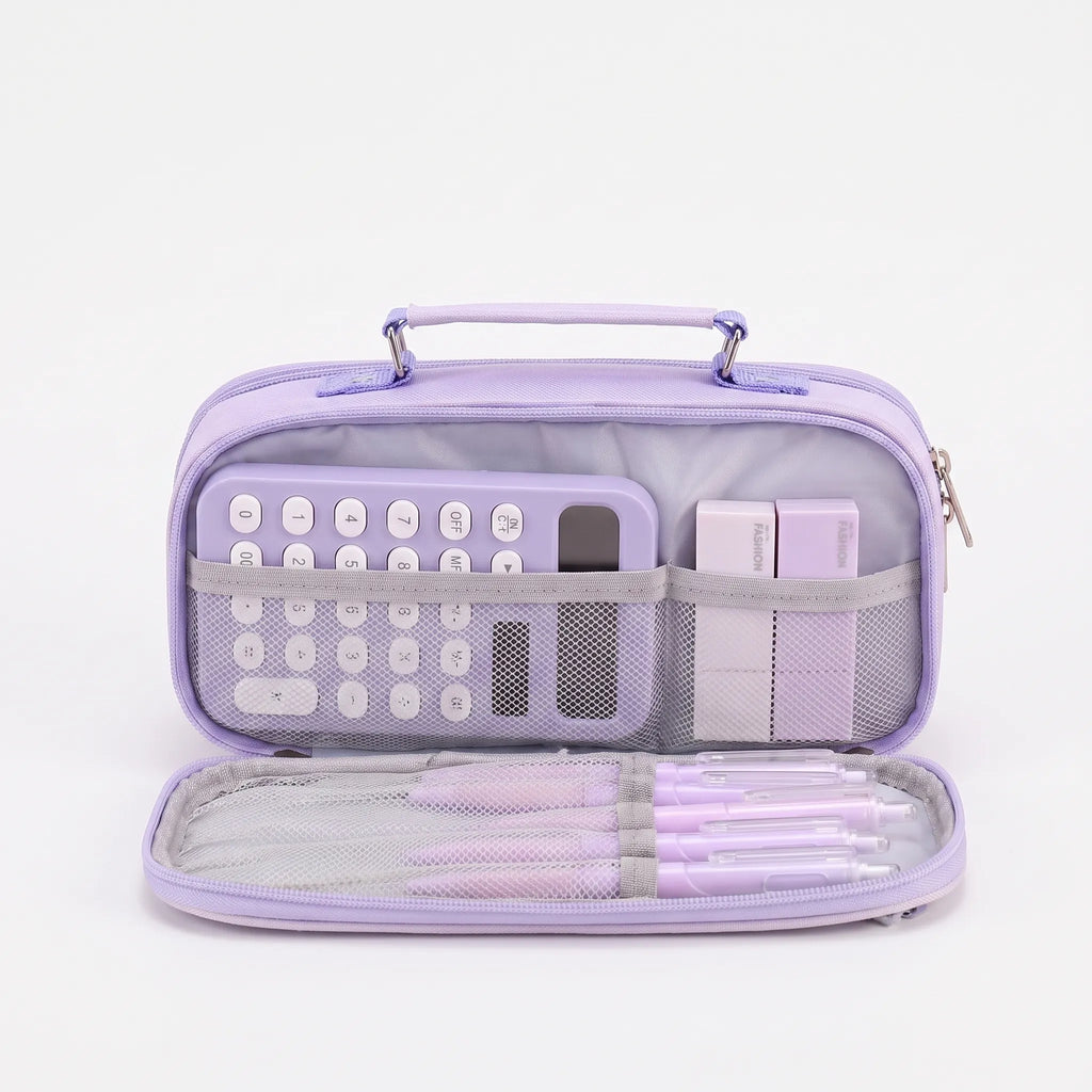 Multi-Compartment Zipped Stationery Bag – School, Office