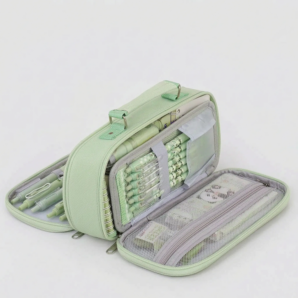 Multi-Compartment Zipped Stationery Bag – School, Office