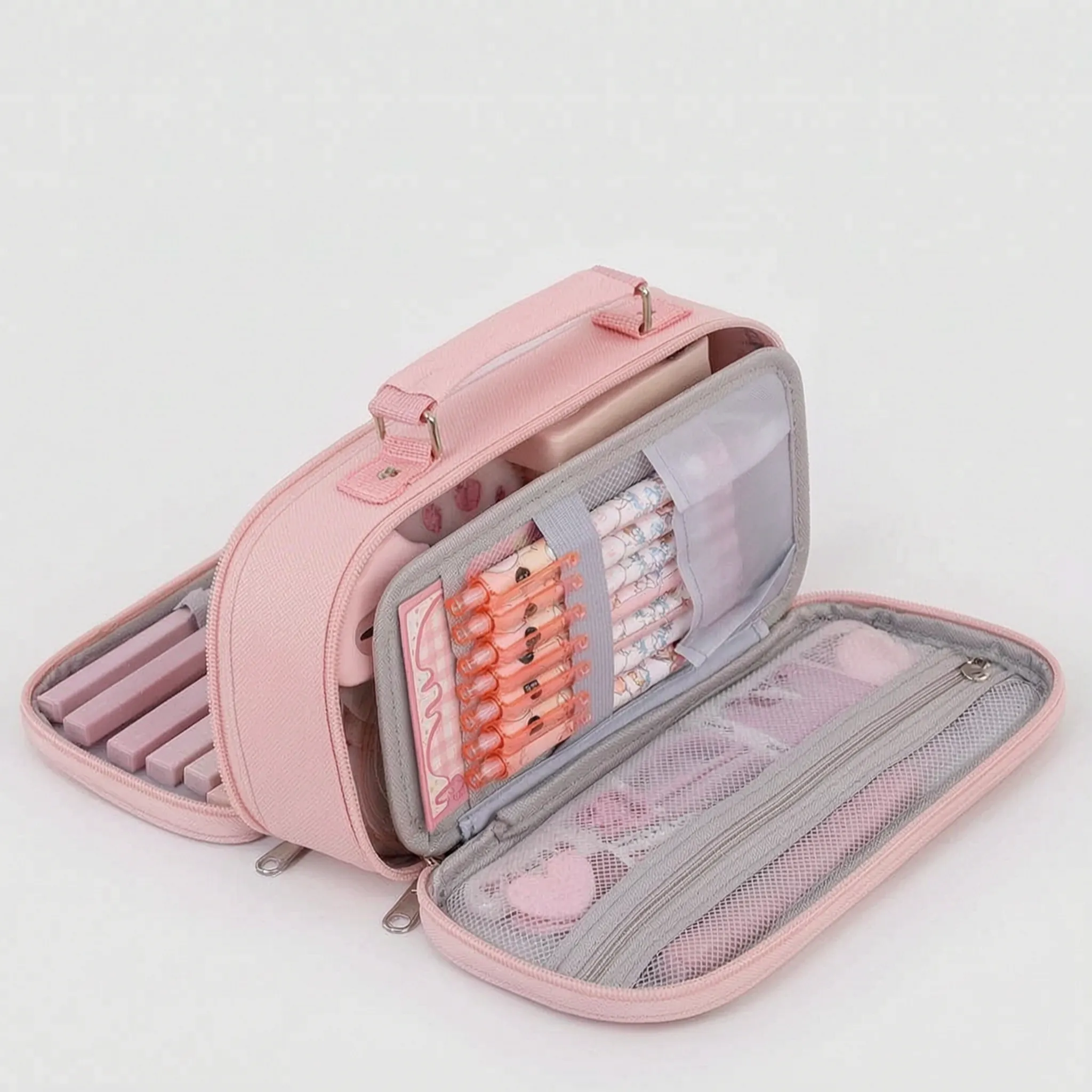 Multi-Compartment Zipped Stationery Bag – School, Office