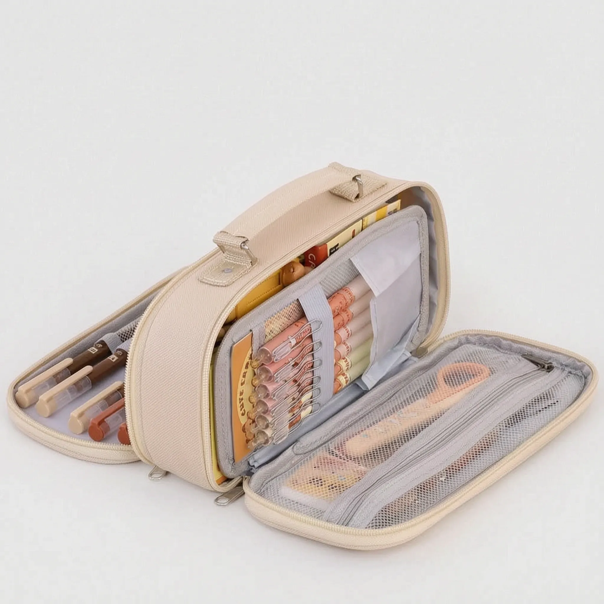 Multi-Compartment Zipped Stationery Bag – School, Office