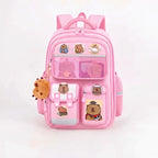 Multi-Pocket School Rucksack - Capybara Theme, Durable Design – Travel, Daily Use