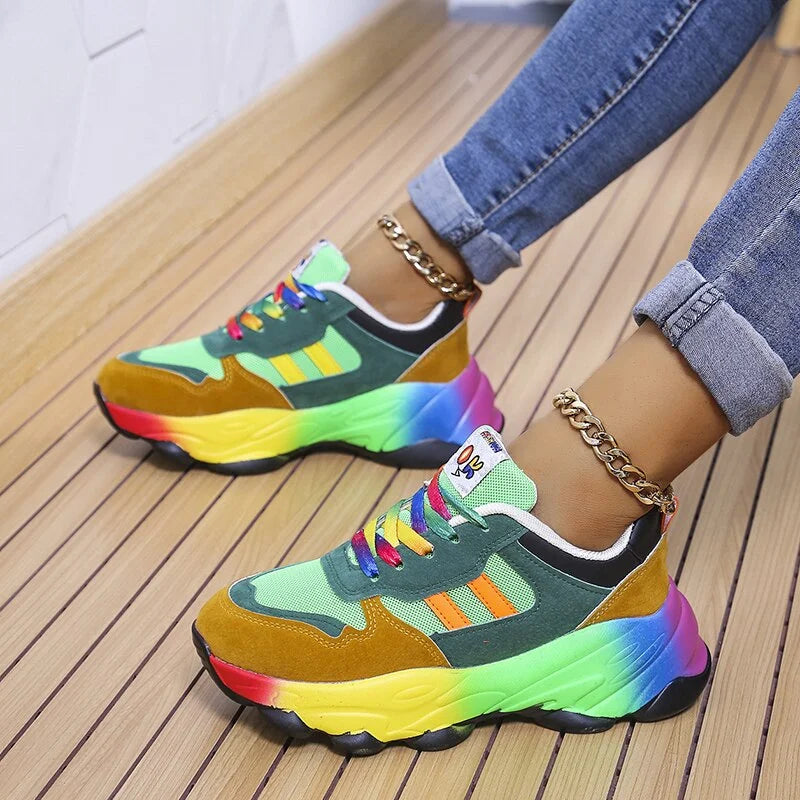 Multicolored Platform Sneakers - Esmérie - Orthopedic Comfort