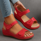 Navy Orthopedic Sandals with Wedge Heel Women UK – Smart Casual Holiday Wear Evening