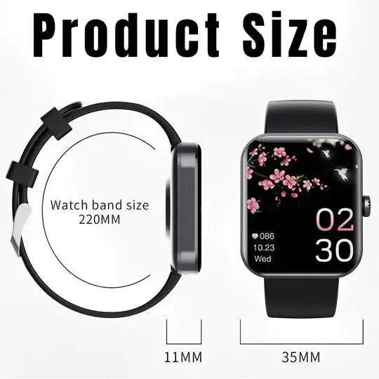 Non-Invasive Blood Glucose Smartwatch with Fitness Tracking – Health Monitoring, Daily Fitness