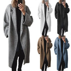Women's Longline Coat Double-Breasted – Casual, Office