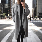 Women's Longline Coat Double-Breasted – Casual, Office