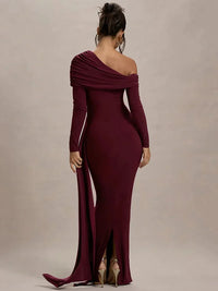 Off-Shoulder Long Dress Women UK – Evening Gown Wedding Guest Cocktail Attire, Garden Party