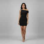 One-Shoulder Mini Dress with Gathered Detail for Evening Events