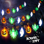 Outdoor Halloween Lantern with LED and Bat Shapes, Battery Powered, for Patio Party Decorations
