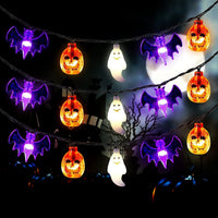 Outdoor Halloween Lantern with LED and Bat Shapes, Battery Powered, for Patio Party Decorations