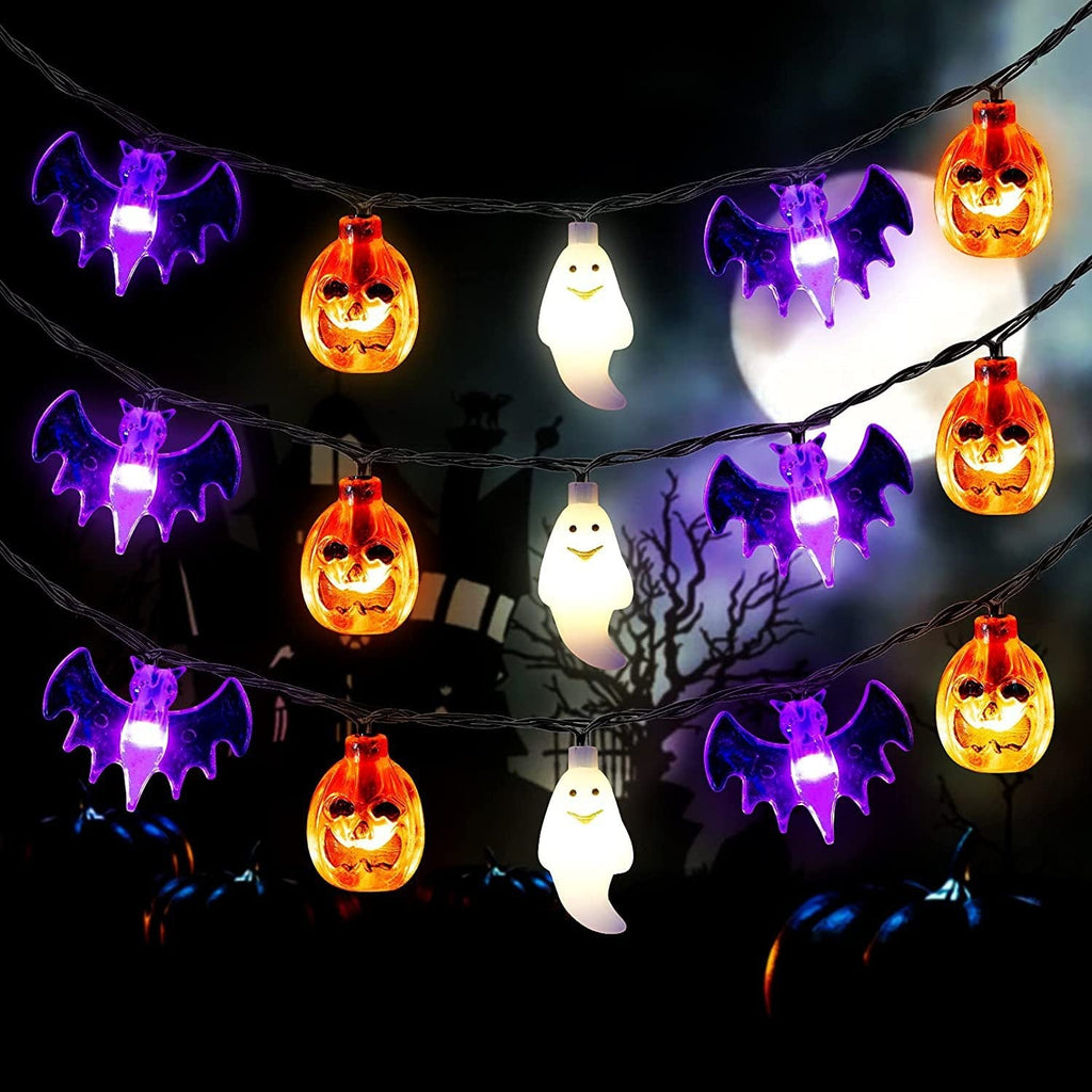 Outdoor Halloween Lantern with LED and Bat Shapes, Battery Powered, for Patio Party Decorations