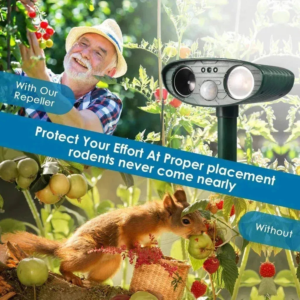Outdoor Solar-Powered Ultrasonic Deer Repeller – Garden Protection, Wildlife Control