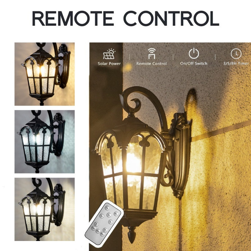 Outdoor Solar Wall Light with Remote Control – Garden, Patio