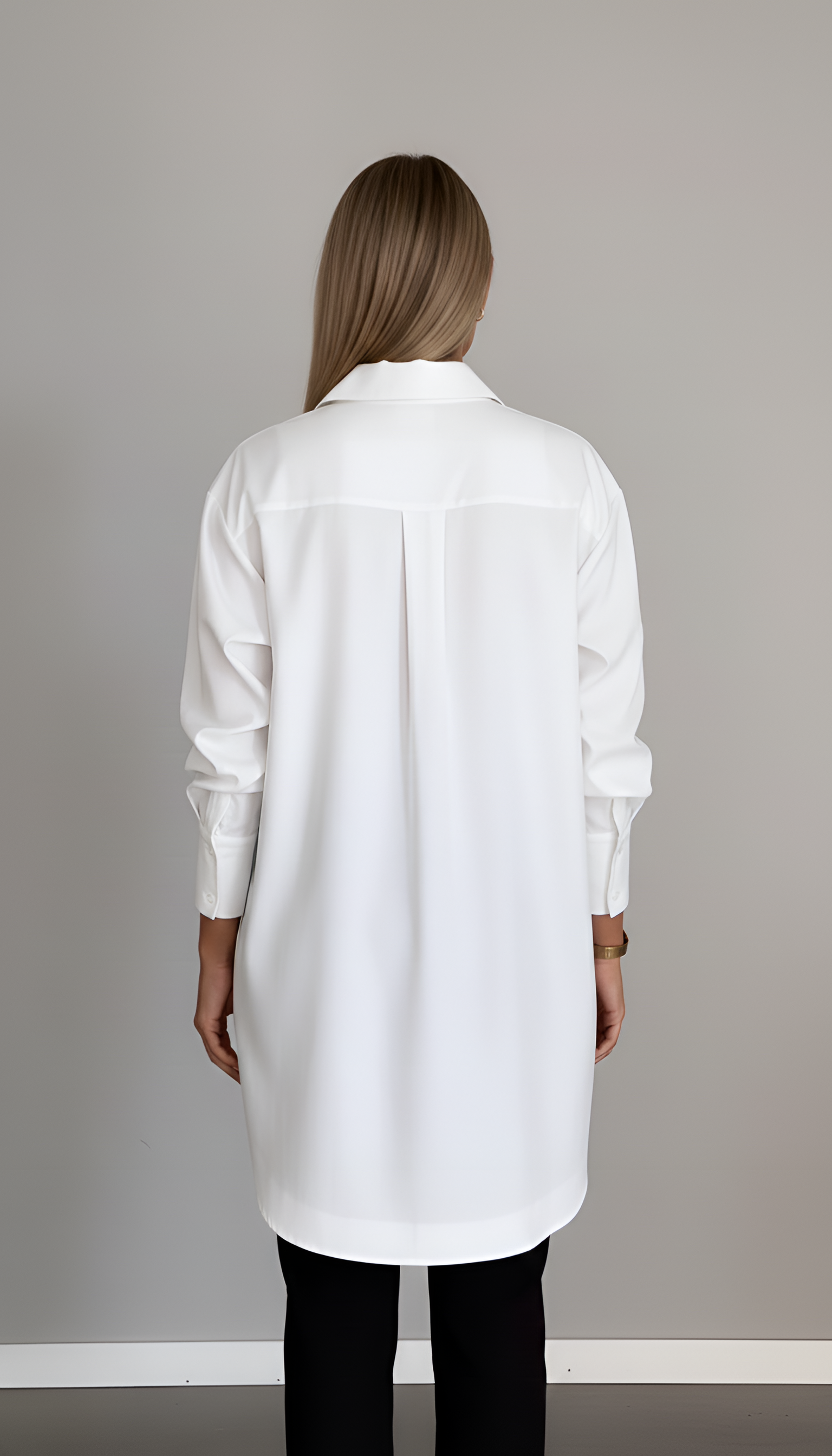 Oversize Baumwollhemd für Damen mit klassischem Kragen – Elegantes Design