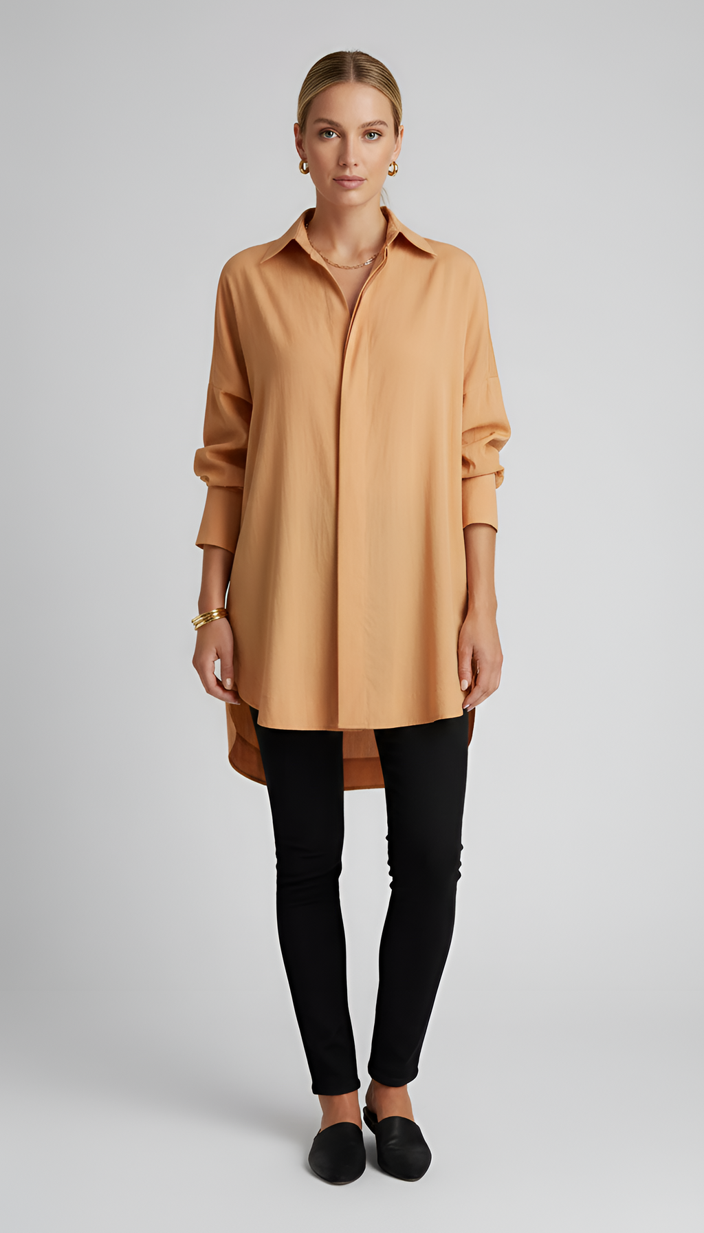 Oversize Baumwollhemd für Damen mit klassischem Kragen – Elegantes Design