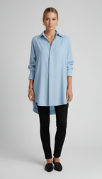 Oversize Baumwollhemd für Damen mit klassischem Kragen – Elegantes Design