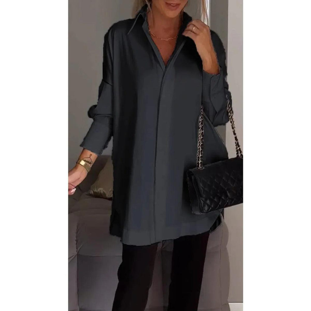Oversize Baumwollhemd für Damen mit klassischem Kragen – Elegantes Design