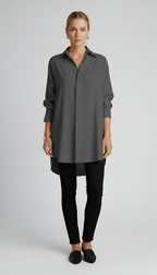 Oversize Baumwollhemd für Damen mit klassischem Kragen – Elegantes Design