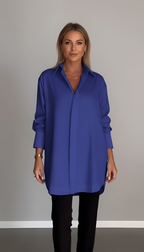 Oversize Baumwollhemd für Damen mit klassischem Kragen – Elegantes Design