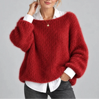 Oversized Chunky Knit Jumper with Balloon Sleeves – Casual, Everyday Wear