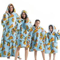 Oversized Hoodie Blanket, Pumpkin Pattern, Fleece Fabric – Cozy Nights, Home Relaxation